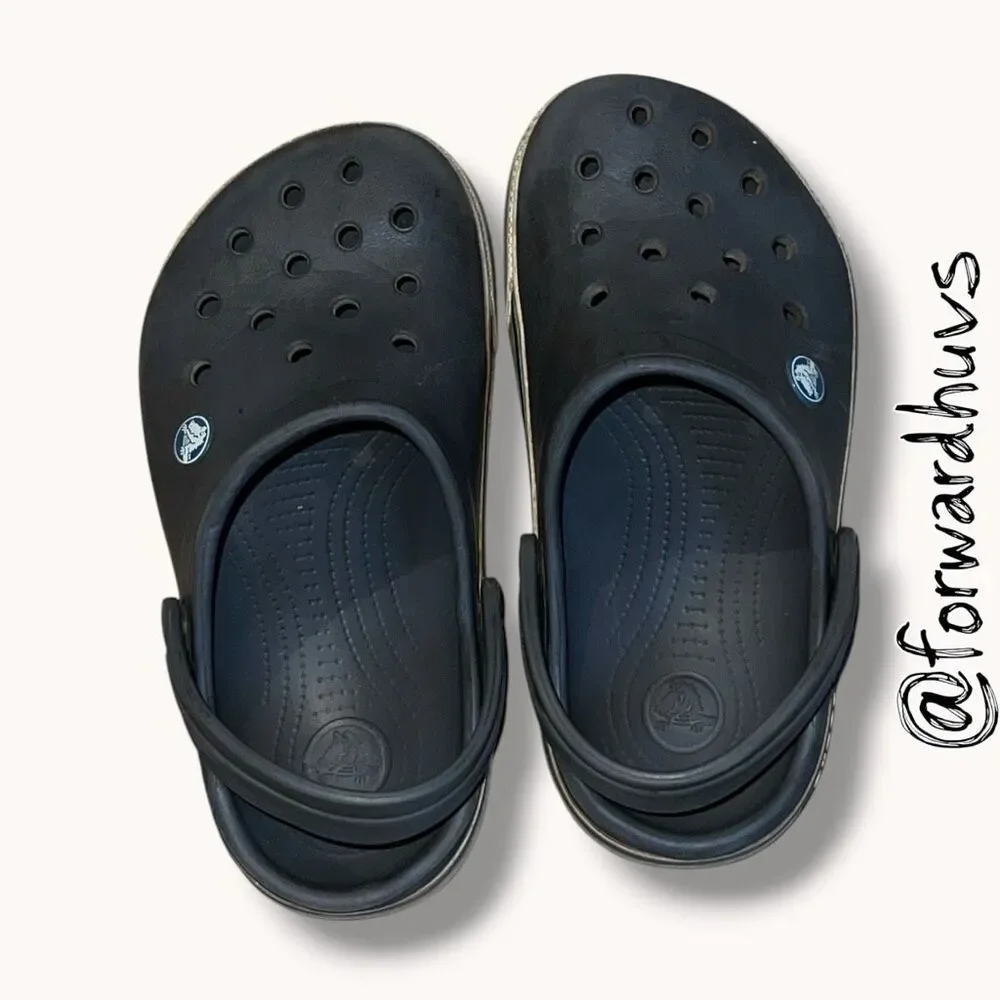 Crocs Classic Clogs Gray Heavy Wear Kids J3 Slip On Shoes